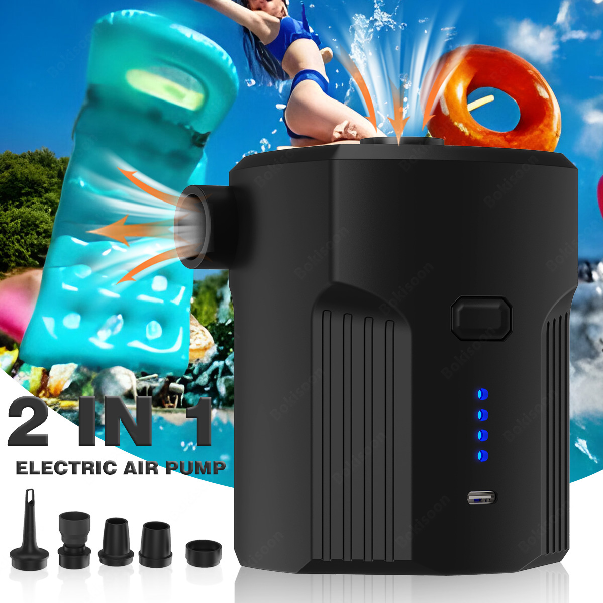Pool Lounger Inflatable - Портативный электрический воздушный насос для надувных