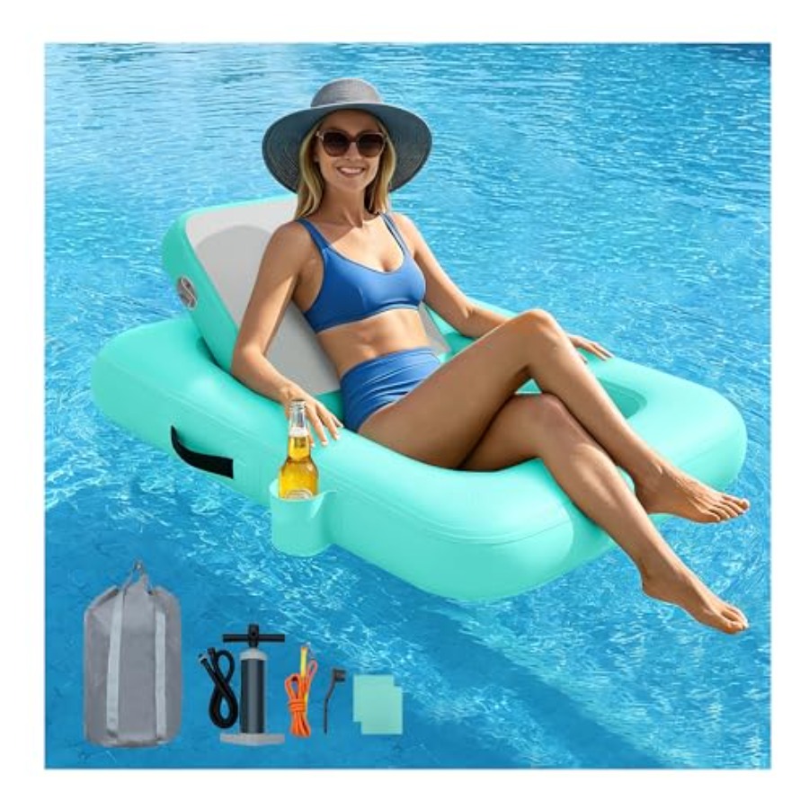 Pool Lounger Inflatable - Надувное кресло-шезлонг с подголовником для взрослых,
