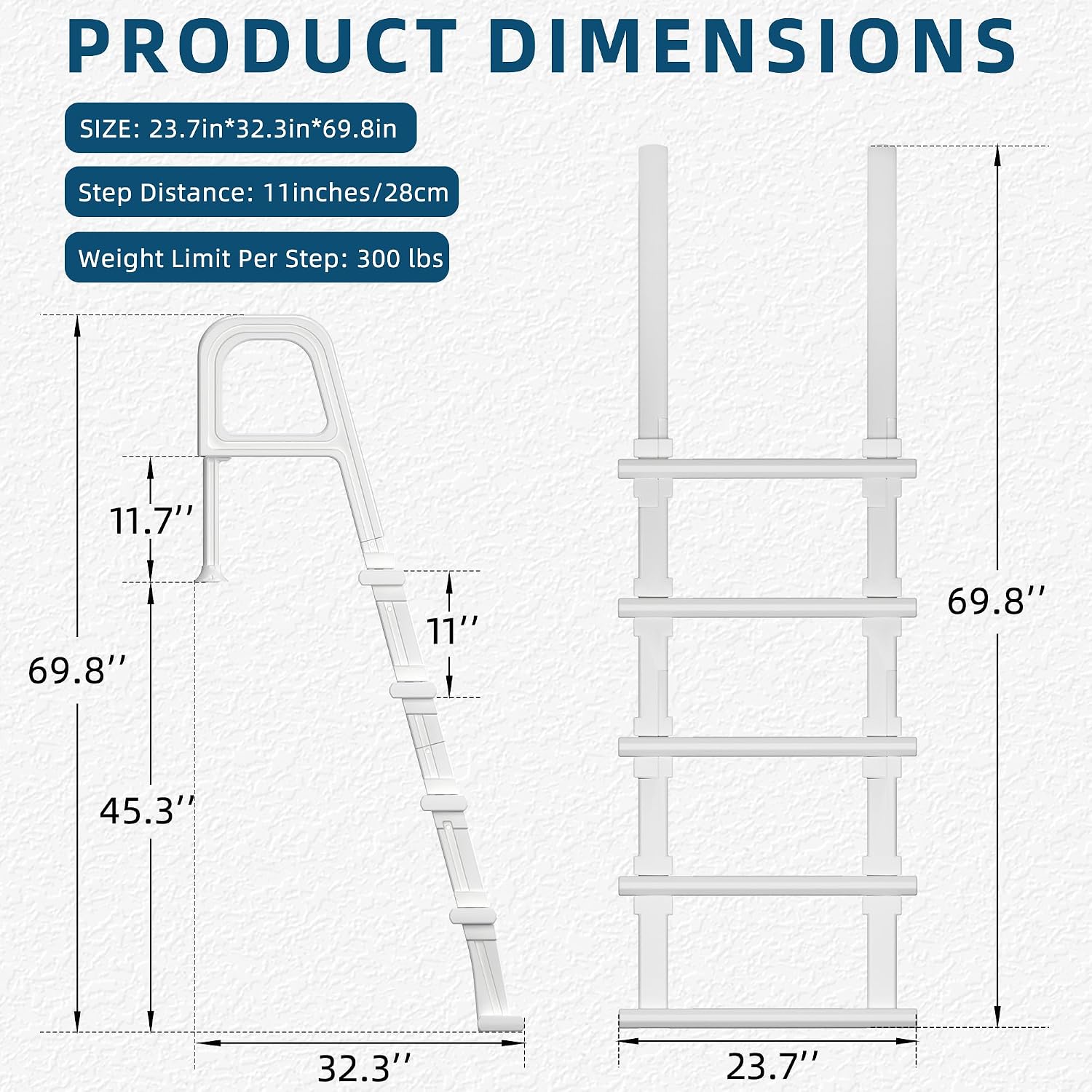 Лестница для бассейна, 5-ступе – обзор и цена Pool Ladder Above Ground