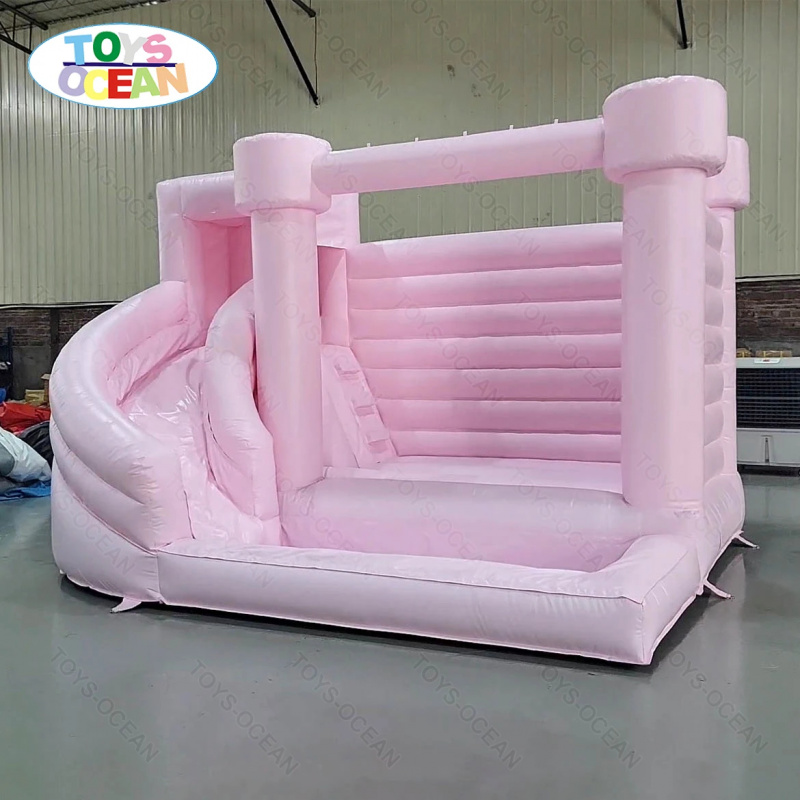 Надувной батут-замок розового  – обзор и цена Water Slide Inflatable