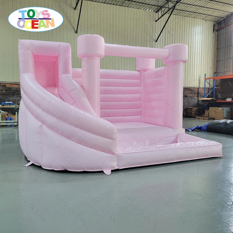 Надувной батут-замок розового  – обзор и цена Water Slide Inflatable