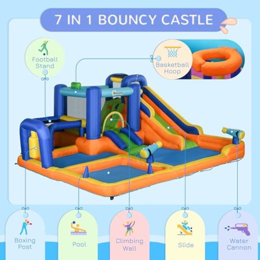Надувная водная горка 7-в-1 с  – обзор и цена Water Slide Inflatable