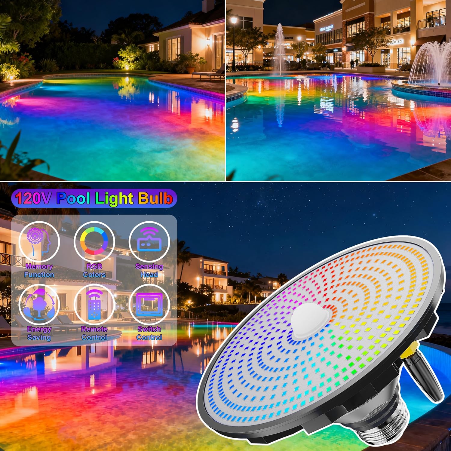 Солнечные светильники для басс – обзор и цена Pool Light Solar Rechargeable