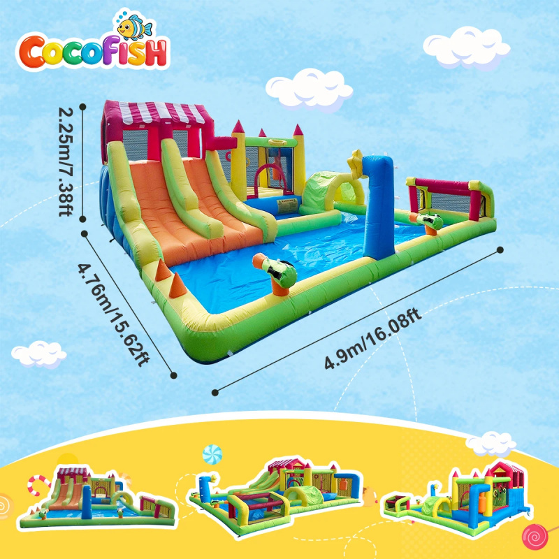 Надувной батут-замок Cocofish  – обзор и цена Water Slide Inflatable