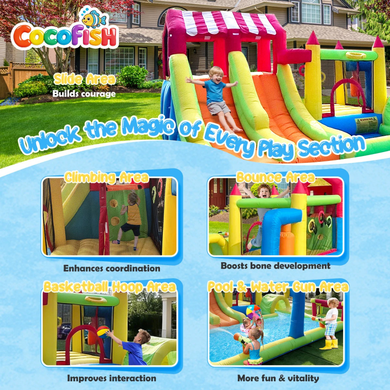 Надувной батут-замок Cocofish  – обзор и цена Water Slide Inflatable