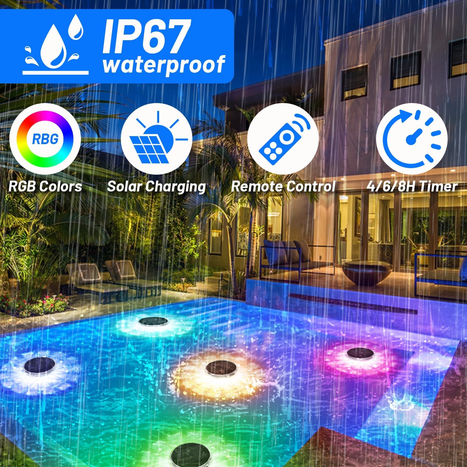 Светильники для бассейна, солн – обзор и цена Pool Light Solar Rechargeable