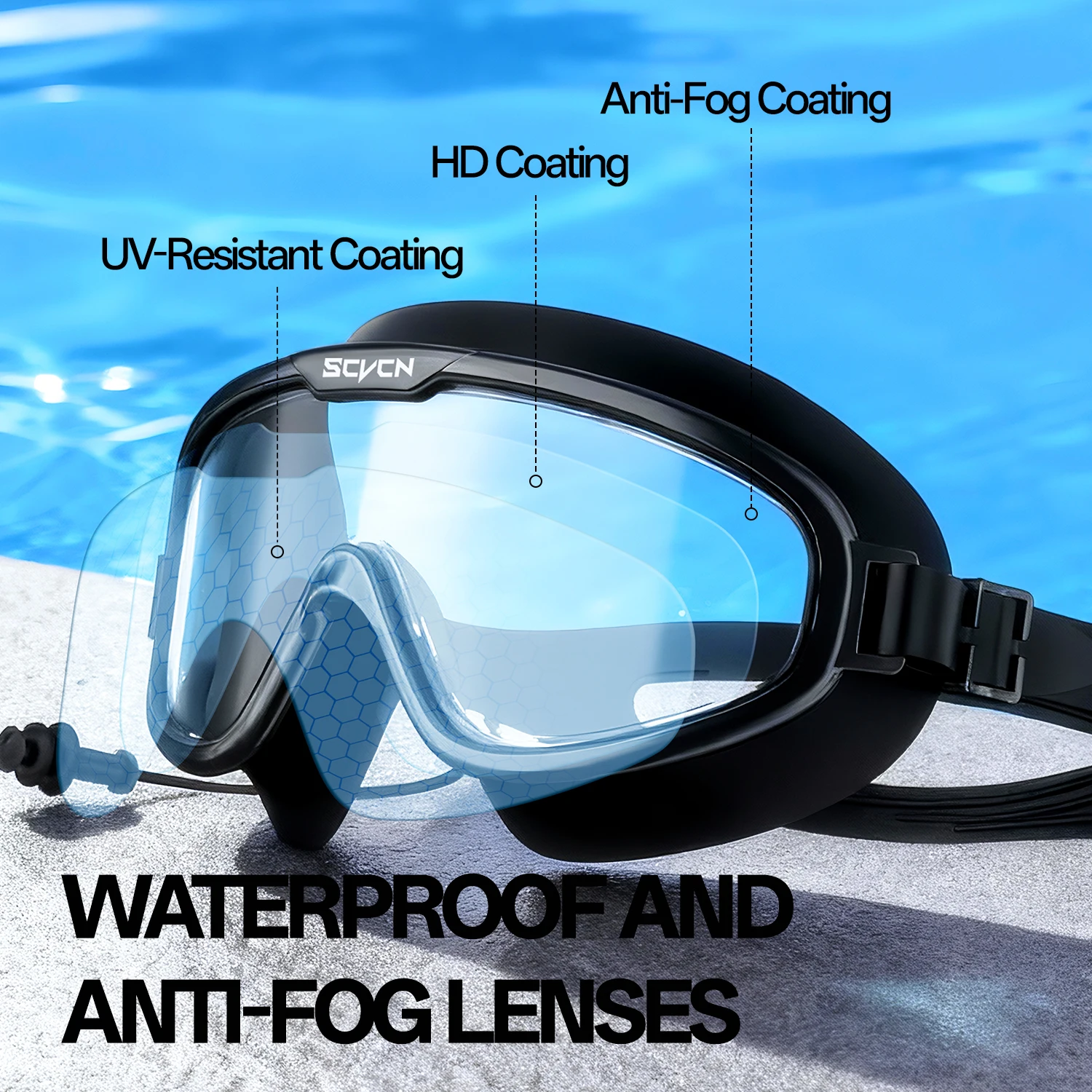 Очки для плавания SCVCN, профе – обзор и цена Swim Goggles Anti Fog Uv