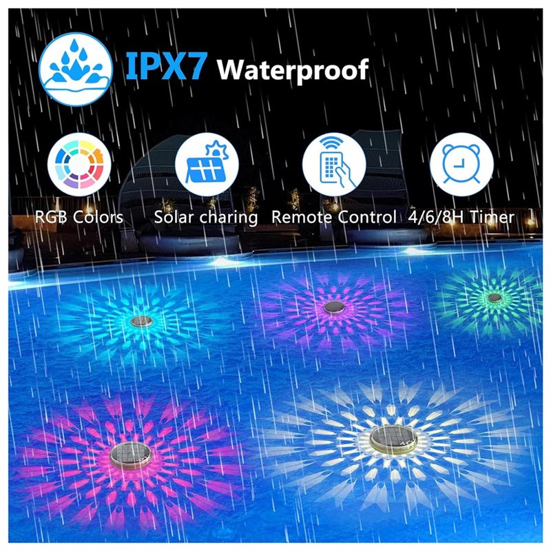 Набор из 4 плавающих светильни – обзор и цена Pool Light Solar Rechargeable