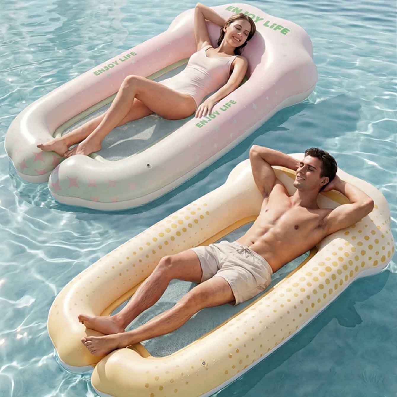 Надувной водный гамак-плот для – обзор и цена Pool Lounger Inflatable