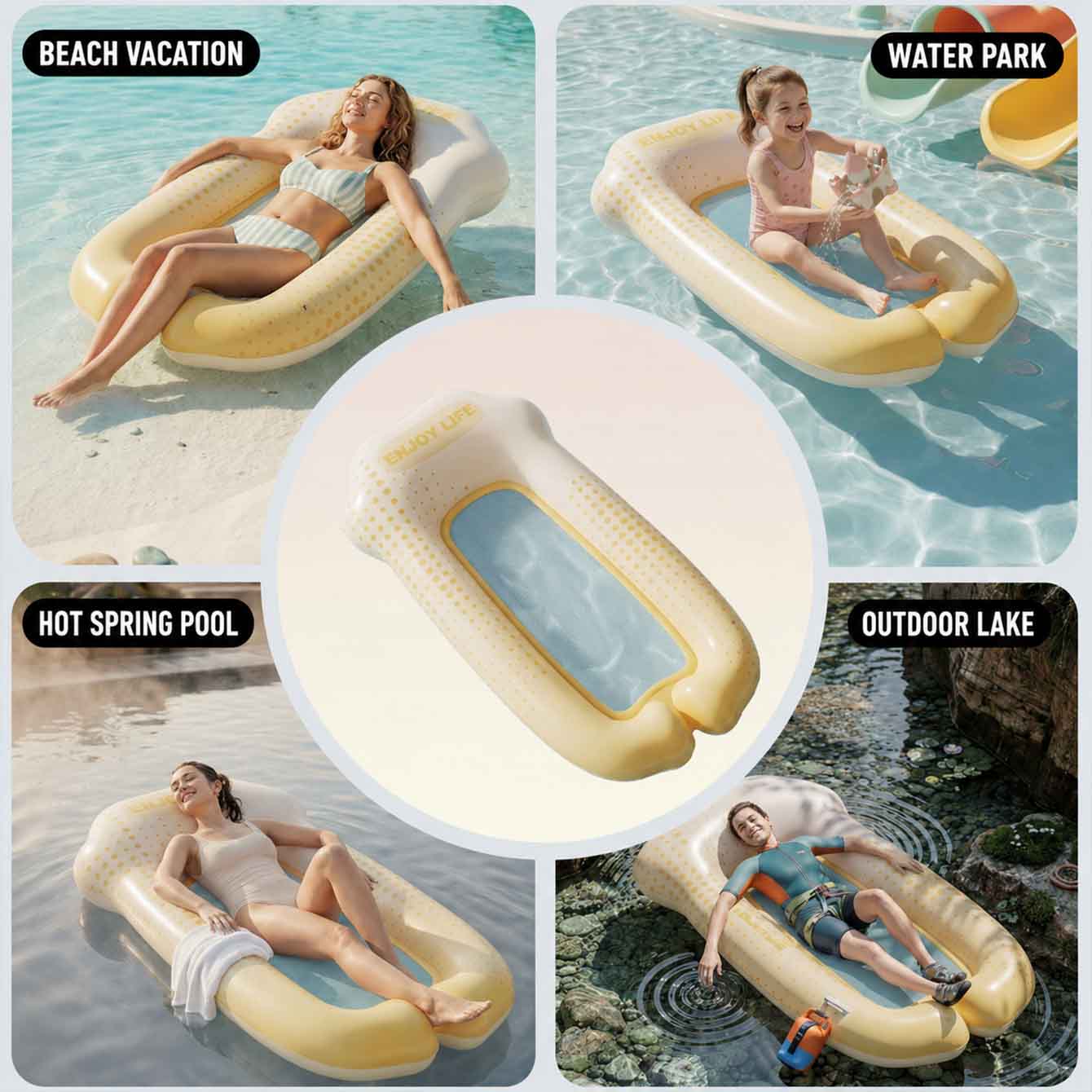 Надувной водный гамак-плот для – обзор и цена Pool Lounger Inflatable