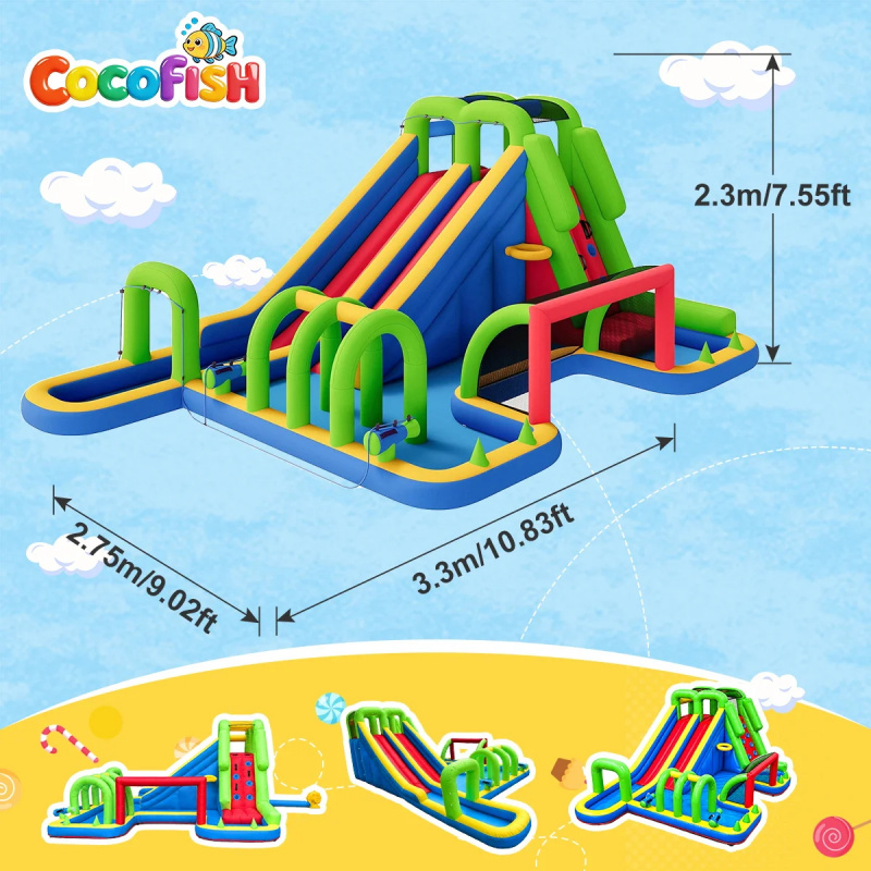 Надувной аквапарк Cocofish с д – обзор и цена Water Slide Inflatable