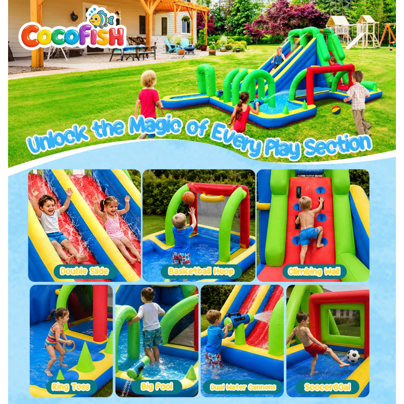 Надувной аквапарк Cocofish с д – обзор и цена Water Slide Inflatable