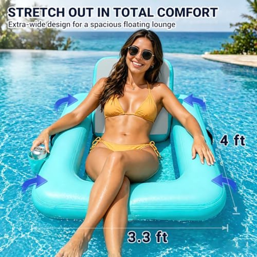 Надувное кресло-шезлонг с подг – обзор и цена Pool Lounger Inflatable