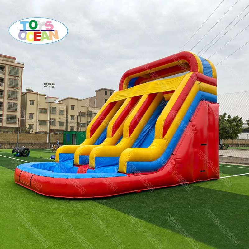 Надувная водная горка с тремя  – обзор и цена Water Slide Inflatable