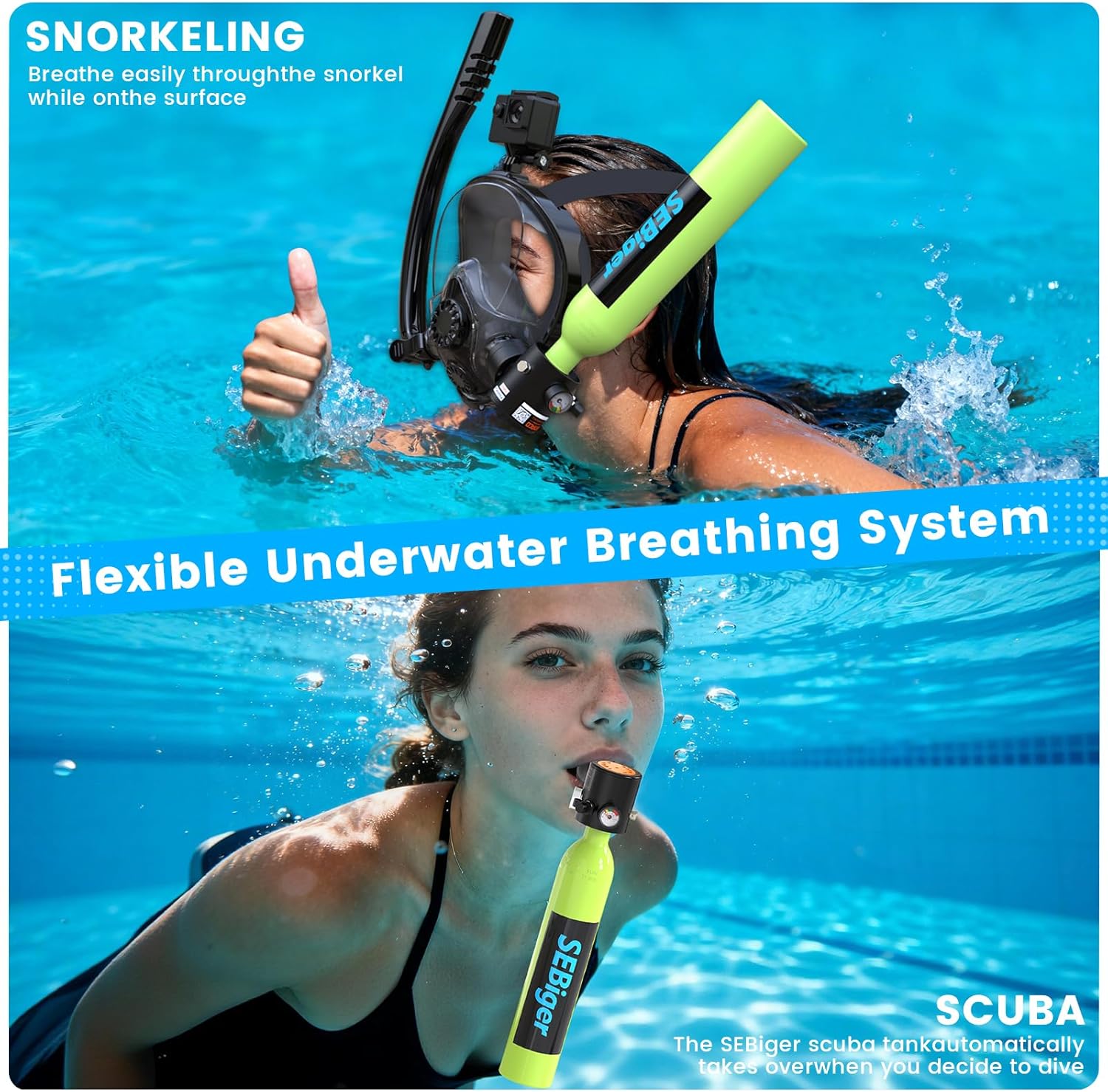 Мини-баллон для дайвинга 0,5 л – обзор и цена Snorkel Mask Full Face