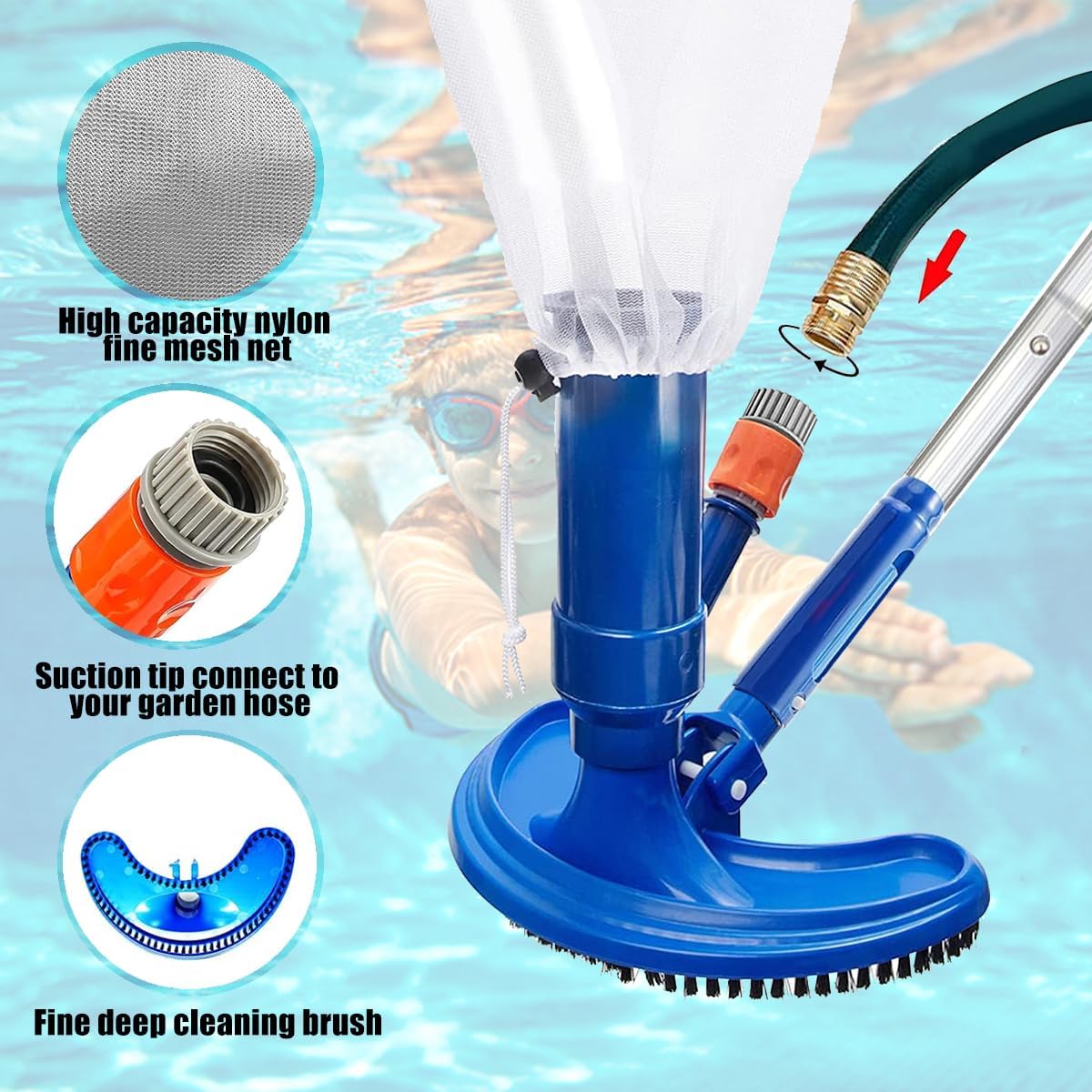 60-дюймовый пылесос для бассей – обзор и цена Pool Vacuum Manual